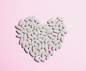vitamins in a heart shape