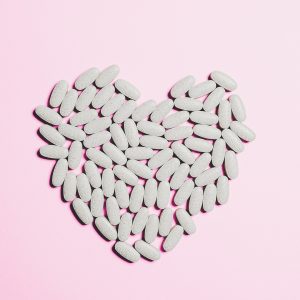 vitamins in a heart shape