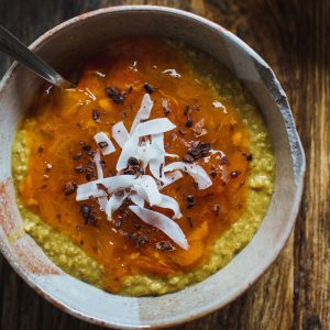 bowl of corn meal porridge
