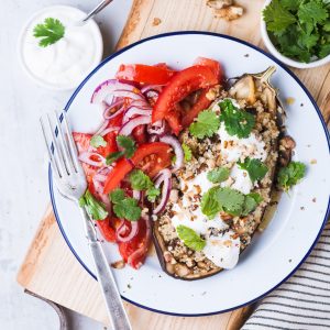 grilled vegetables on a white plate