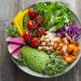 bowl full of healthy veggies and salad
