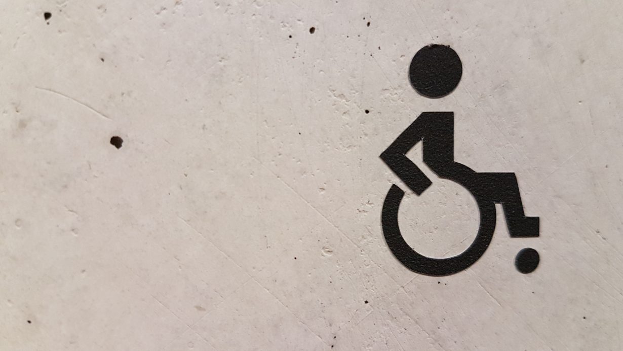 painted image of person in wheelchair