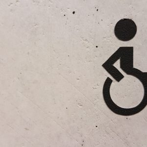 painted image of person in wheelchair
