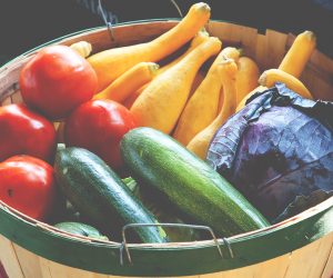 basket full of colorful vegetables