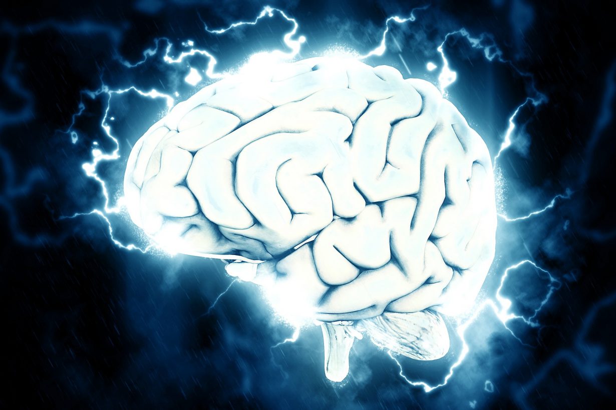 digital graphic of a brain shooting electricity
