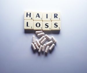 Hair Loss spelled out in scrabble bricks