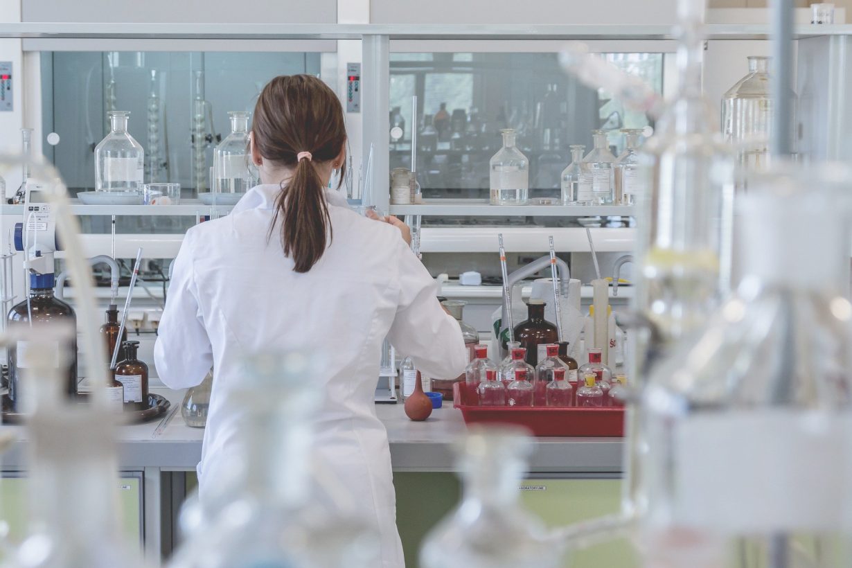 photo of a female lab worker in a science lab