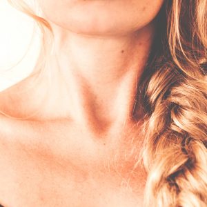 close up of a woman's neck