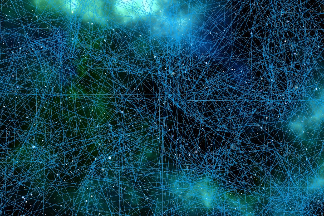 graphic image of a web or connected networks