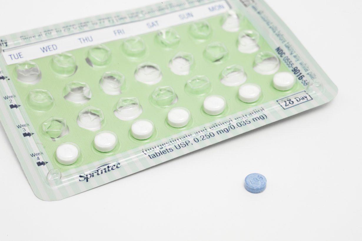 sheet of oral contraceptive pills