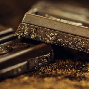 close up of dark chocolate bars