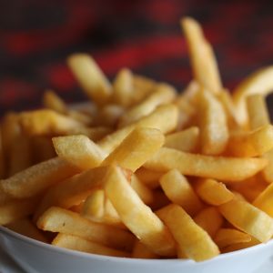 close up of french fries