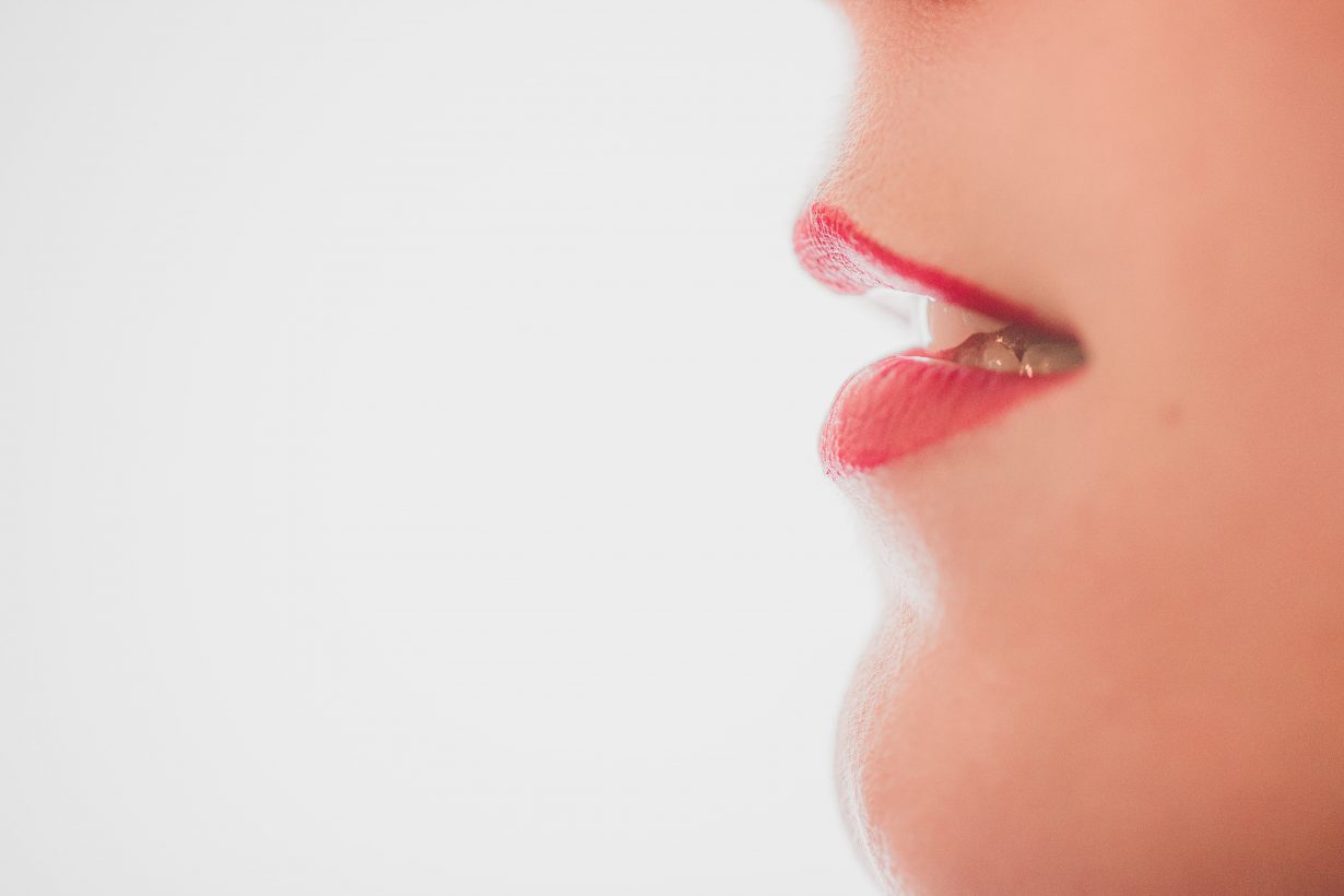 close up of a woman's mouth
