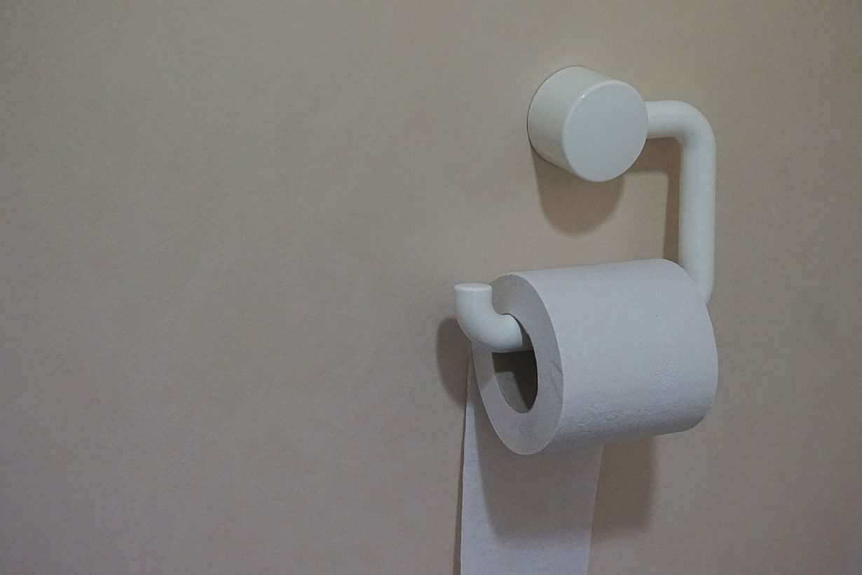 toilet paper on a toilet paper holder