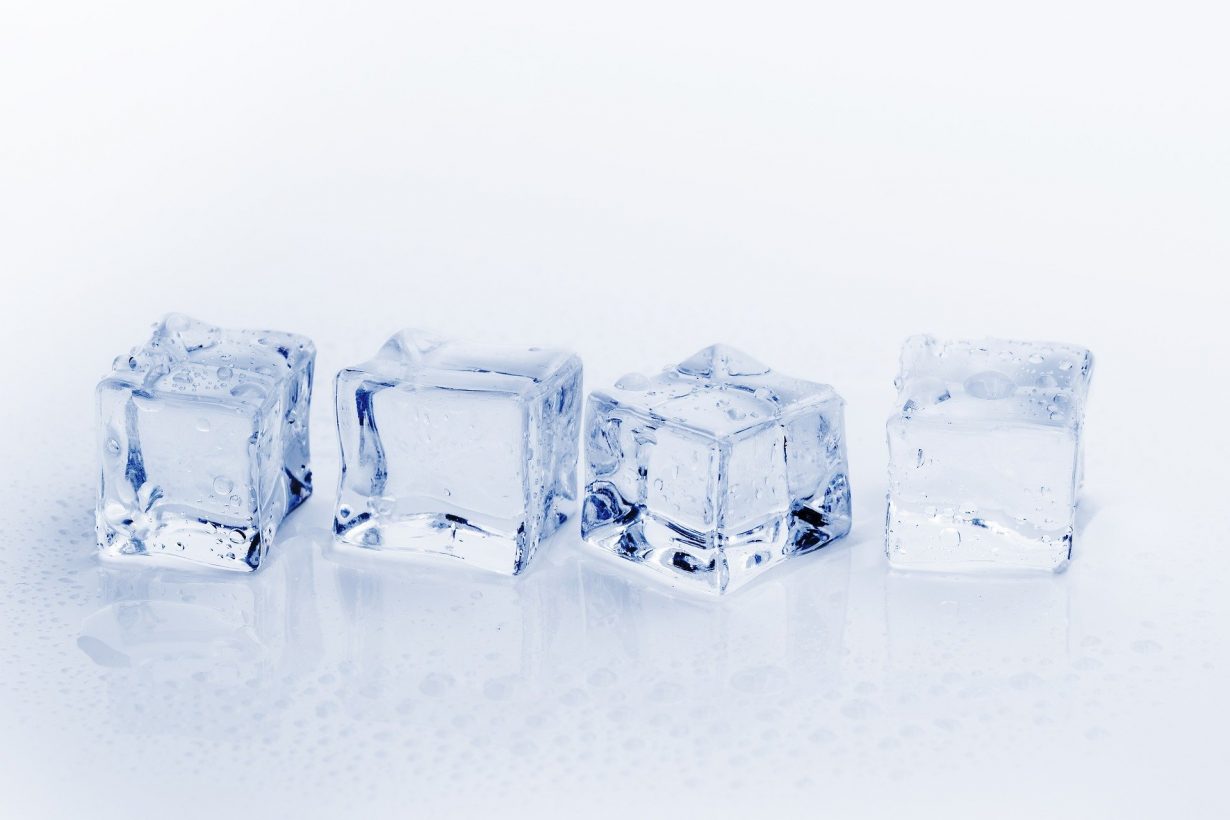 four ice cubes in a row