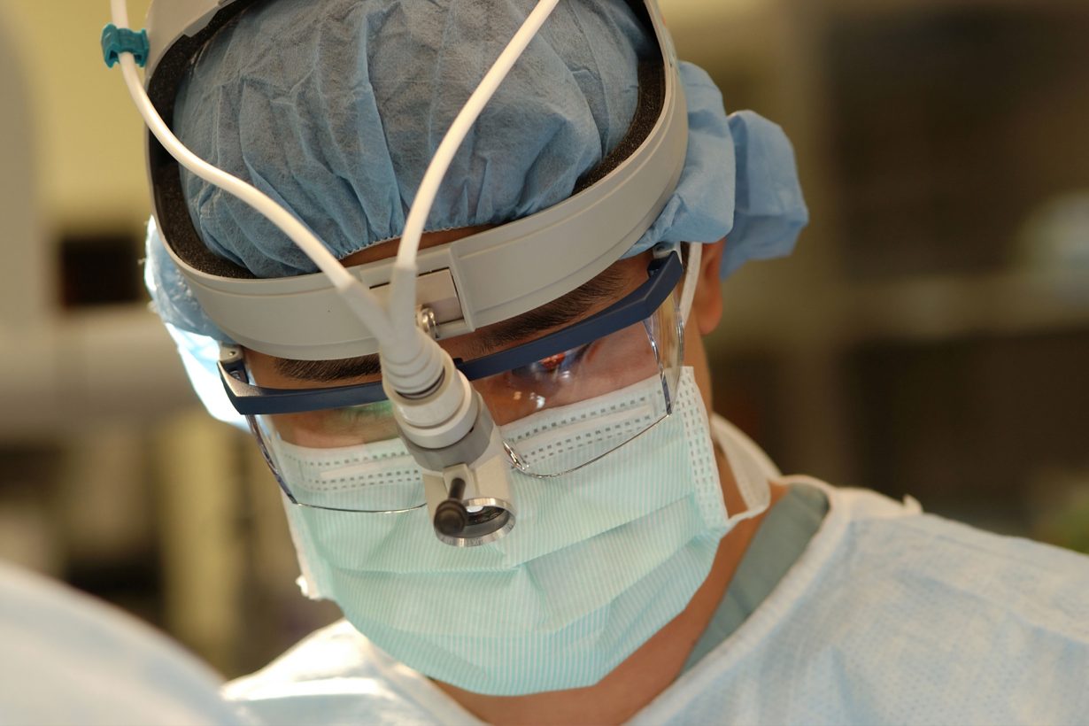 Surgeon performing surgery