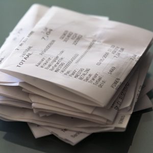 stack of receipts