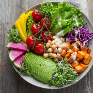 bowl of salad with lots of vegetables