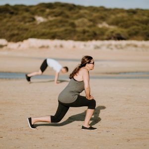 people active on a beach