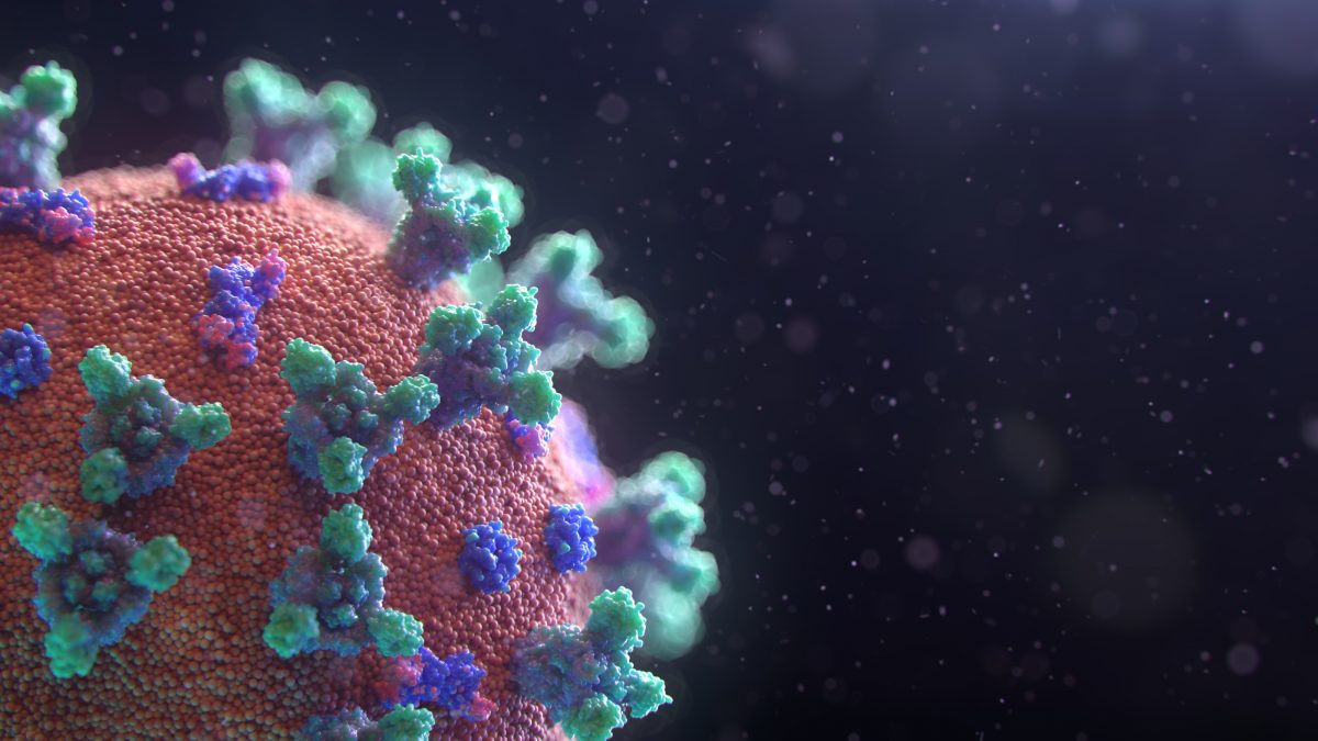 close up of coronavirus cell