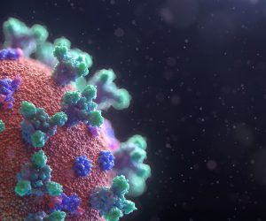 close up of coronavirus cell