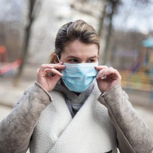 woman wearing mouth guard mask