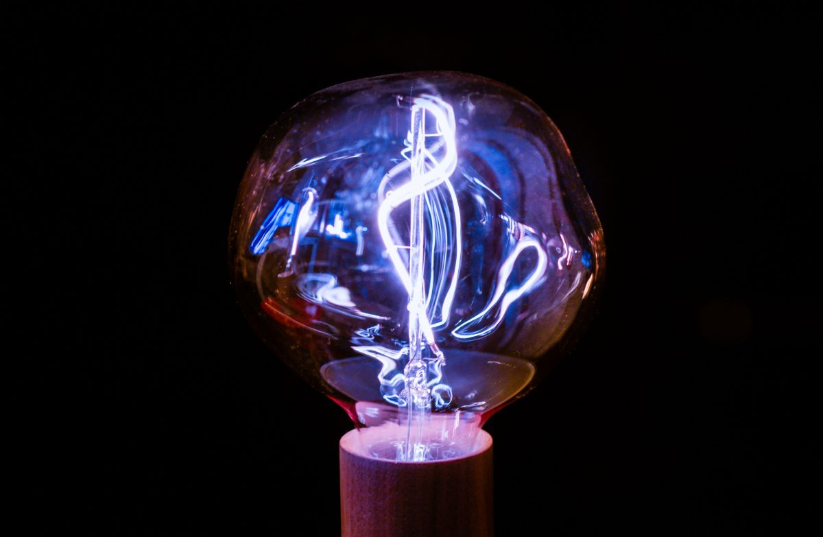 electrical bulb lit up
