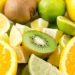 citrus fruits in yellow and green