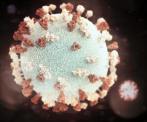 virus under a microscope