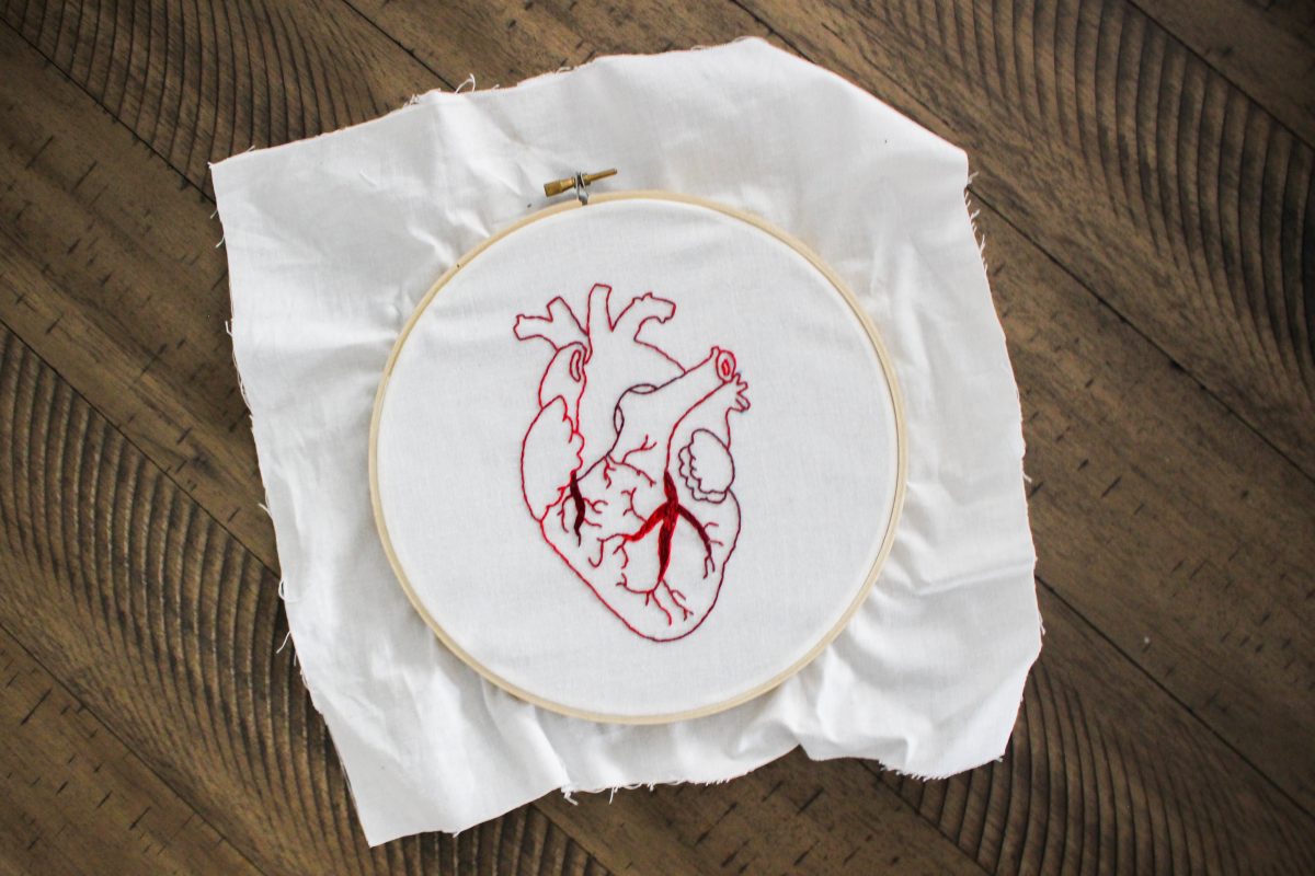 cross stitched heart