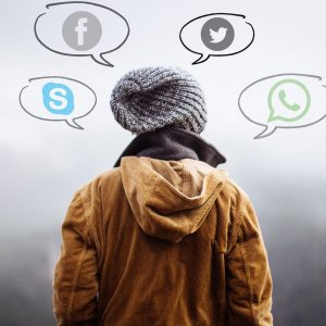 man looking lost with speech bubbles above his head