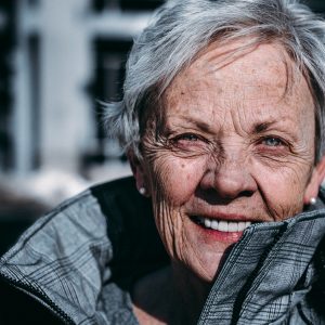 older woman smiling