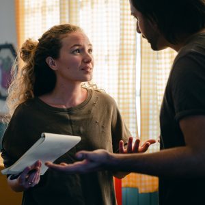 couple in an intense conversation