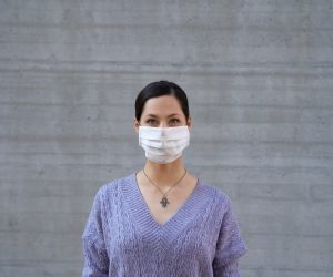 woman wearing a facemask
