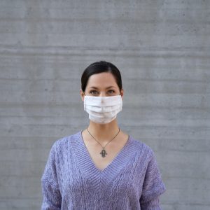 woman wearing a facemask