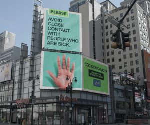 billboard of coronavirus information
