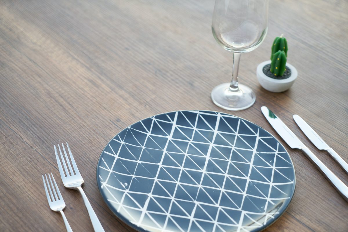 empty plate place setting on a table