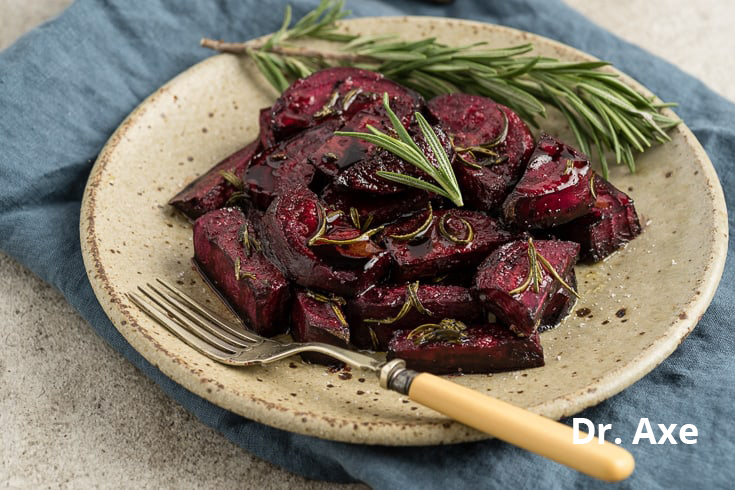 Roasted beets with a balsamic rosemary glaze