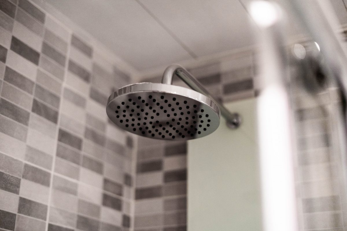 photo of shower head in a shower