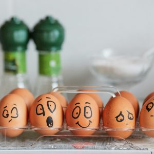 eggs with faces on them