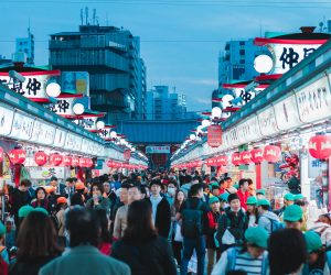 people on a city street of Japan