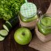 green juice in jars