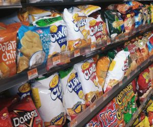 shelves of bagged chips