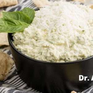 bowl full of goat cheese dip