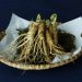 Ginseng root on a plate