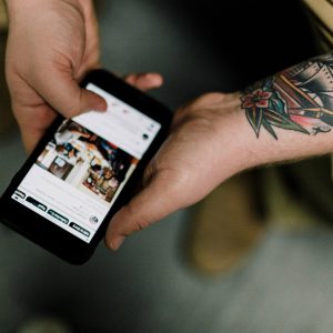 scrolling on a phone